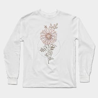 Colorful Sunflower outline Long Sleeve T-Shirt